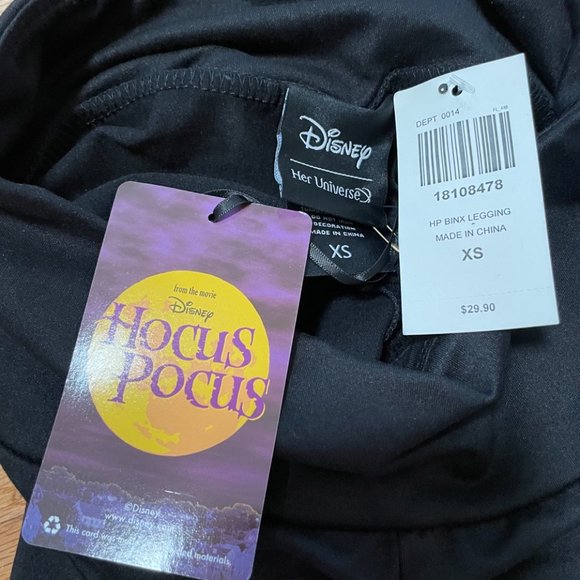 Hocus Pocus Black leggings Halloween Binx Cat Tombstone Size XS Disney - Picture 6 of 6